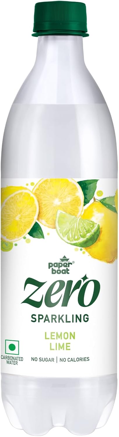 513AMqp7lJL-1 Paper Boat Lemon Lime Sparkling Water, 600ml | Carbonated Water | Zero Sugar, Zero Calories I Sugar Free - Image 1