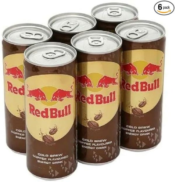 Red Bull Cold Brew Coffee Flavoured Energy Drink, DECADENT, Each 250ml X 6 Cans Limited Edition (Product Of Thailand) By Decadent Foods,