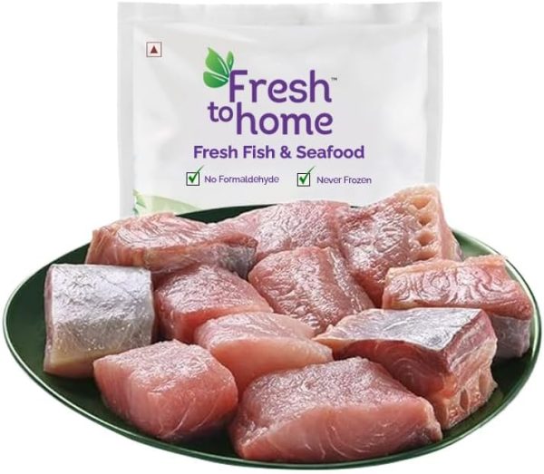 FreshToHome Indian Baasa/Pangasius/Pangas | Curry Cut without head | 380g to 400g Pack | Fresh | Never Frozen