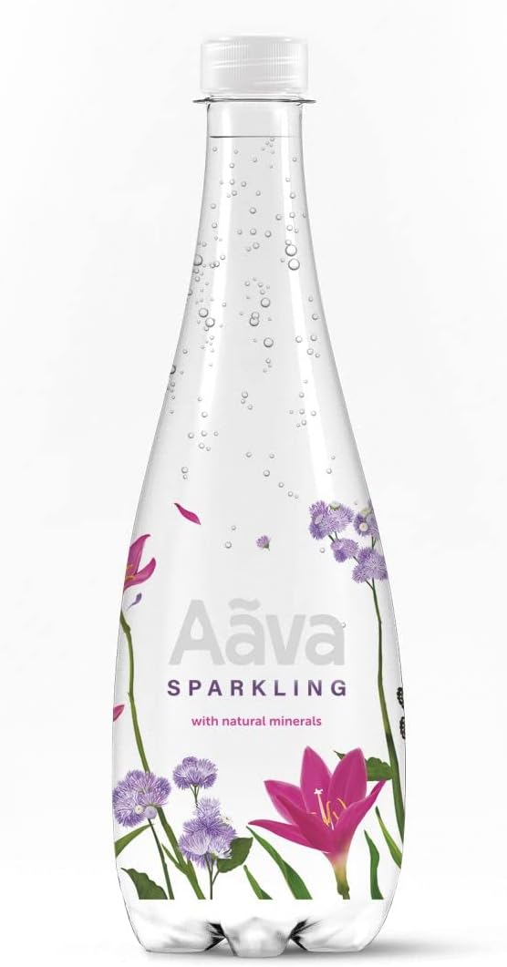 51BeBhiyEHL Aava Sparkling Natural Mineral Water 500ml (Pack of 6) | Naturally Alkaline Water with Electrolytes | Lightly Sparkled at Source | No Sugar/Additives | 100% Purity CO2 | 100% recyclable PET Bottle - Image 1