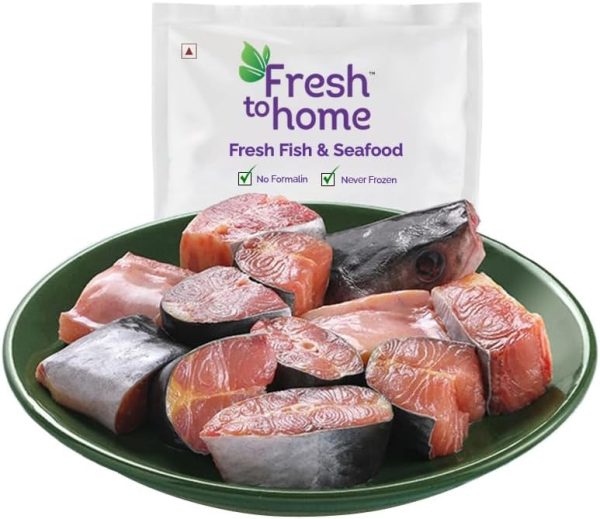 FreshToHome Indian Baasa/Pangasius Bengali Cut | 480g to 500g Pack | May Include Head Piece | Fresh | Never Frozen