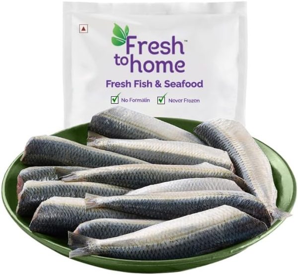 FreshToHome Premium Sardine/Mathi/Tarli | Whole Cleaned | 250g to 270g Pack | Fresh | Never Frozen