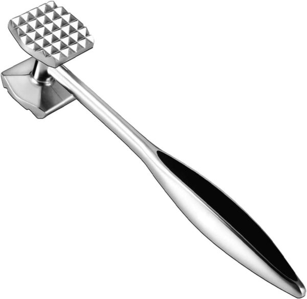 Gourmet Multi Sided Meat Hammer - Meat Tenderizer for Pounding Meats, Nuts, Shellfish, ect, Hang Hole for Easy Storage, Hand Wash, Both Size