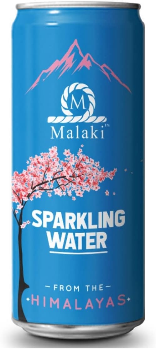 51P3iPtMbL Malaki Sparkling Natural Mineral Water 250 ml Each| Pack of 12| Premium Carbonated Water | Zero Sugar | Zero Calories | 100% Natural Drink| Mixer | Beverage - Image 1