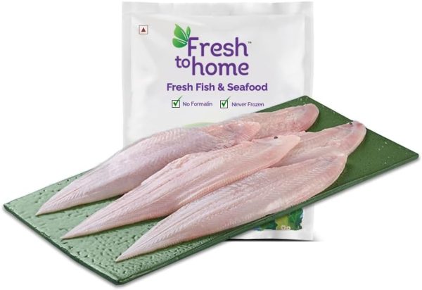 FreshToHome Marine Sole Fish/Manthal/Repti (Large) | Whole Cleaned | 480g to 500g Pack | Fresh | Never Frozen