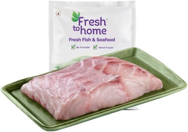 FreshToHome Grouper/Reef Cod/Kalava (Large) | Fresh Fillet | 300g to 320g Pack | Boneless | Fresh | Never Frozen