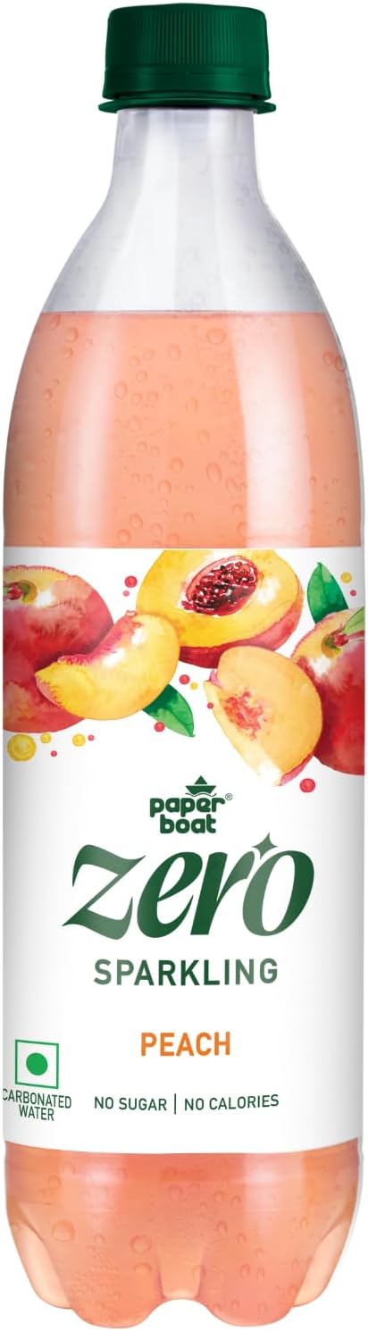 614KLJLRucL-1 Paper Boat Peach Sparkling Water, 600ml | Carbonated Water | Zero Sugar, Zero Calories I Sugar Free - Image 1