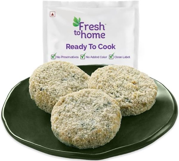 FreshToHome Fish Cutlets (Mackerel/Ayala/Bangda) | 130g to 160g, Pack of 3 | Ready-To-Cook | No Added Preservatives