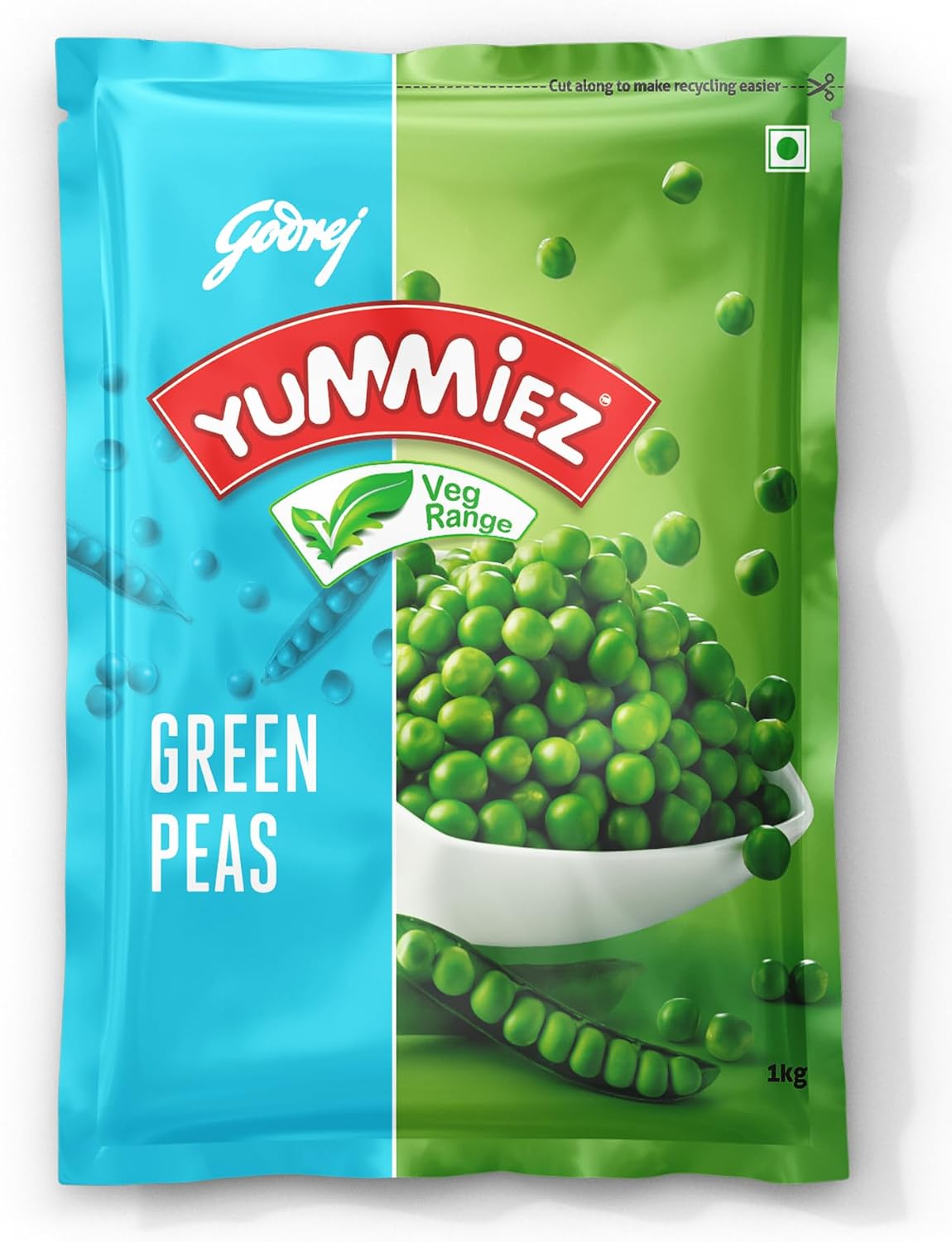 716aRoB52CL Yummiez Godrej Frozen Green Peas,1 Kg - Image 1