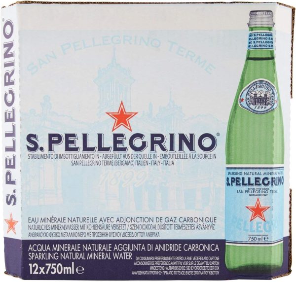 San Pellegrino Sparkling Natural Mineral Water Bottle, 12 x 750 ml