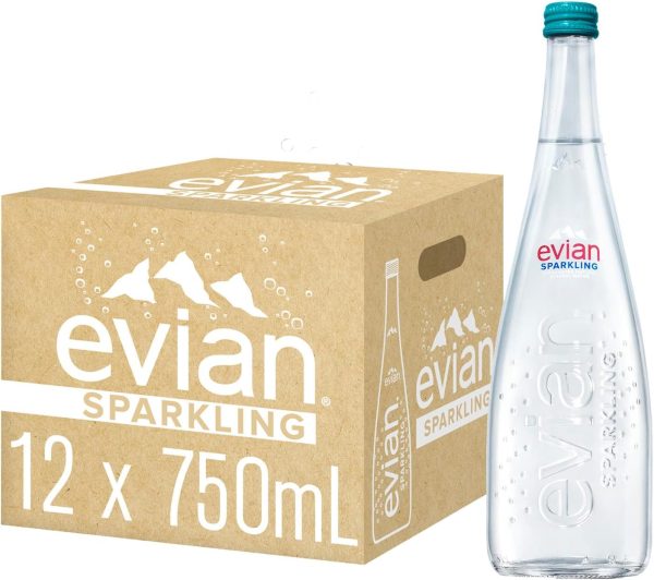 Evian Natural Mineral Sparkling Water 750 ml X 12