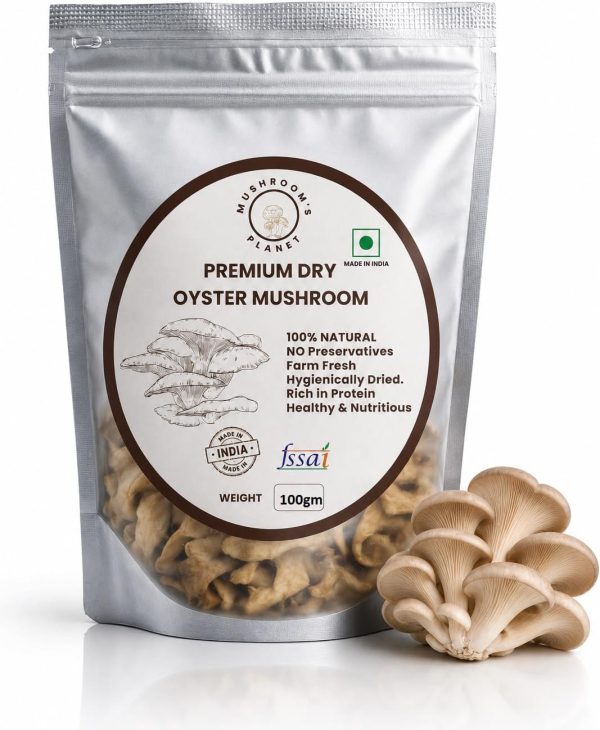 Mushrooms Planet Dried Mushrooms for Cooking, Natural Dehydrated Mushroom, High Protein Fiber Healthy Ingredient Dry Mushroom for Soup, Pasta, Noodles & Pizza (100gm)