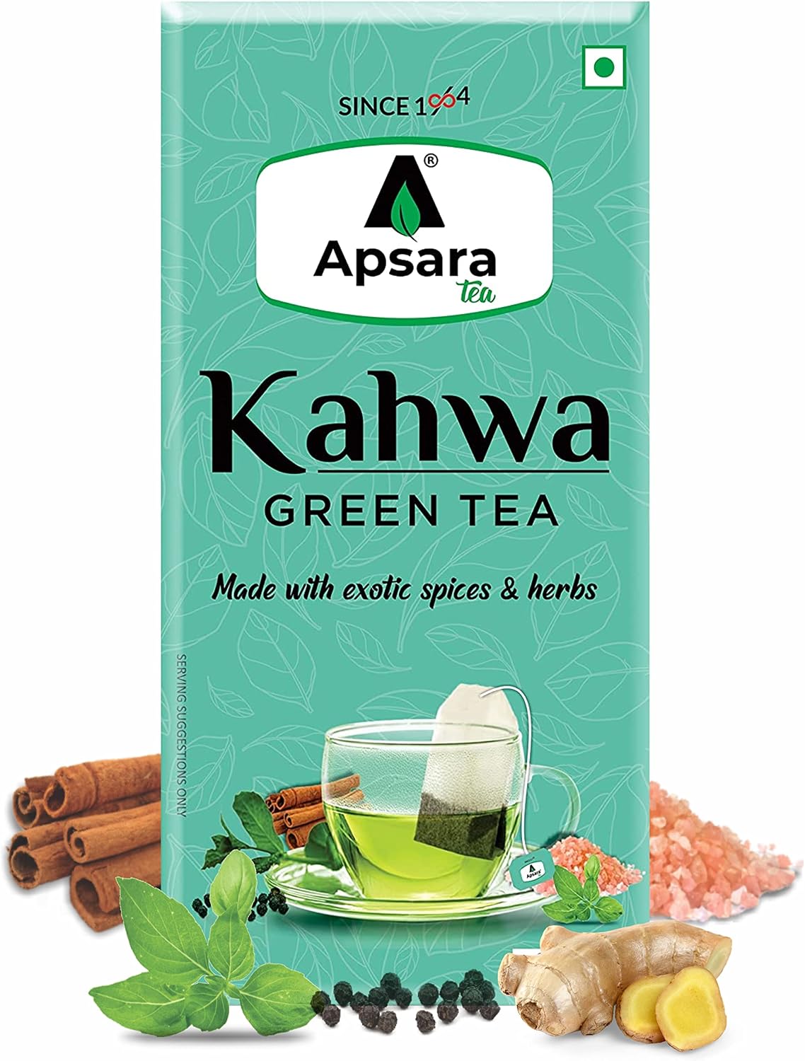 81T7Gy6LYuL-3 APSARA Detoxifying Kahwa Green Tea - 36 Tea Bags, Spiced Kashmiri Desi Kahwa Green Tea, Immunity Booster, Blended with Rock Salt, Tulsi, Cardamom, Cinnamon, Black Pepper, Ashwagandha Tea - Image 1