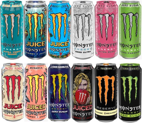 Monster Energy Drink Variety Pack By Cougar, Zero Sugar and Juice Options, 12 Flavours Assortment (Imported-USA) Classic